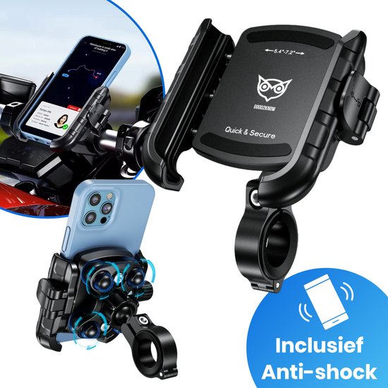 Foto: Good2know telefoonhouder motor atv met anti shock smartphone houder met anti trillingsdempers telefoon standaard 360 draaibaar geschikt voor fiets scooter e bike