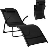 Rootz Garden Lounger - Opvouwbare ligstoel - Ligstoel - Duurzame synthetische vezelstof - Lichaamscontourend ontwerp - Ruimtebesparend opvouwbaar kenmerk - 60 cm x 69 cm x 173 cm