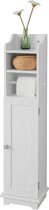 Rootz Badkamermeubel - Toiletrolhouder - Opbergorganisator - Ruimtebesparend ontwerp - Verstelbare planken - Wit MDF - 20 cm x 100 cm x 20 cm