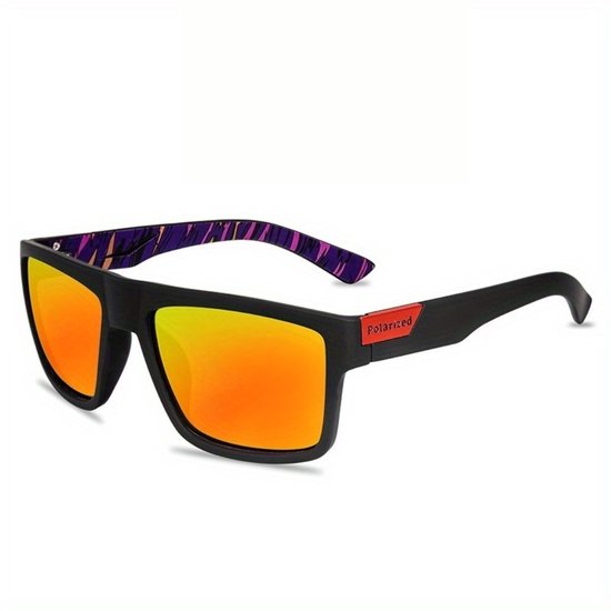 Livano Polaroid Zonnebril - Zonnenbrillen - Zonnenbril - Sun Glasses - Sunglasses - Techno Bril - Rave & Festival - Premium Quality - Rode Spiegel