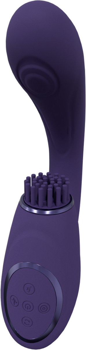Goedkoopste Gen - Triple Motor G-Spot Vibrator with Pulse Wave and Vibrating Bristles - Purple