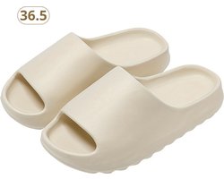 Livano Comfortabele Slippers - Badslippers - Teenslippers - Anti-Slip Slides - Flip Flops - Stevig Voetbed - Beige - Maat 36.5