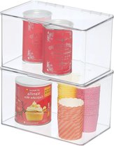 Opbergbox voor keuken en voorraadkast - voor in de koelkast en de vriezer - eenvoudig/ideaal - 6 liter inhoud - per 2 stuks freezer organizer bins