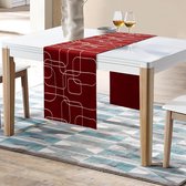 Chemin de table européen rouge 32 x 275 cm, épais , Handgemaakt , double couche, rectangulaire, en lin et Katoen , lavable, de haute qualité