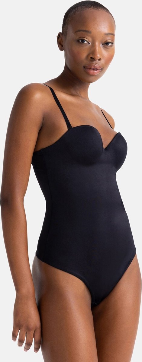 Dorina Corrigerende Body - Dames body - Naadloos - Sublime Sculpt - Licht voorgevormde cups - Verstelbare bandjes - 75A - Zwart