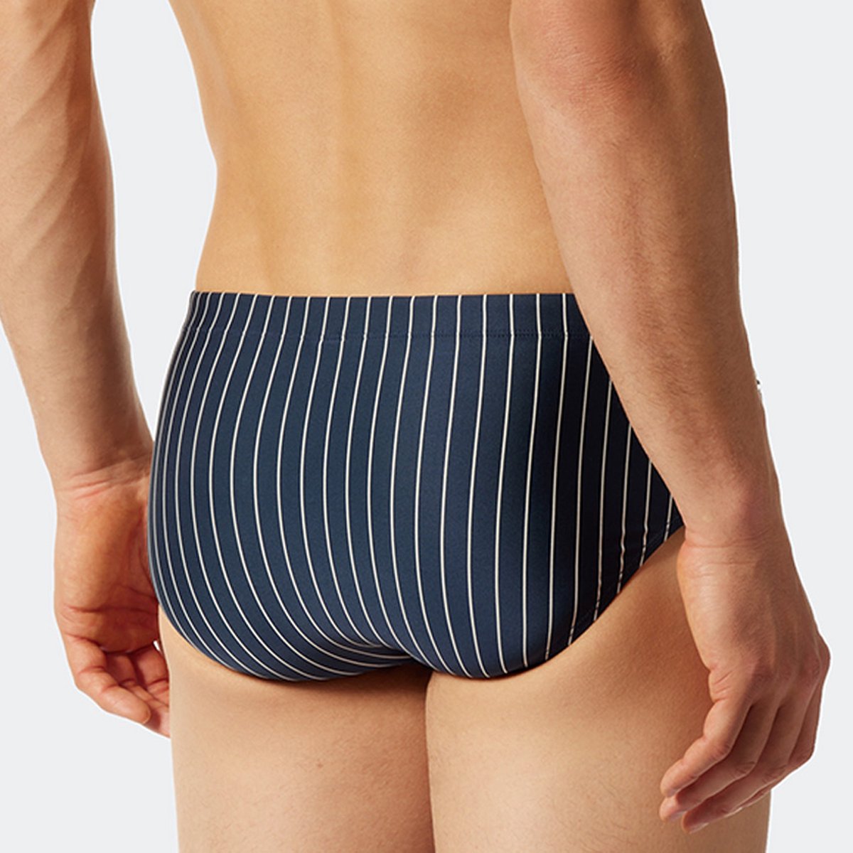 SCHIESSER Nautical Casual heren badkleding - zwemslip met ritsvak tricot gerecycled stroken admiraal — afbeelding 9