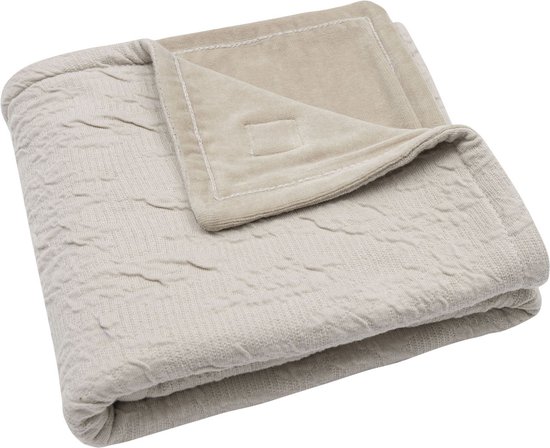 Jollein - Deken Ledikant 100x150cm - Dekentje Baby - Soft Waves - Nougat/Velvet