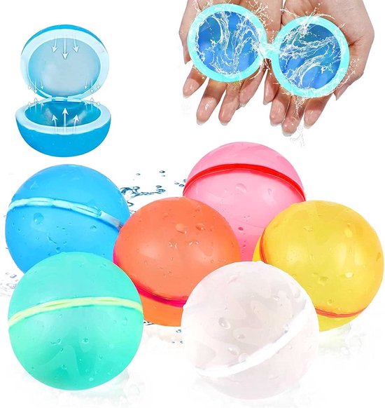 REMIGOODS Ballons d'eau réutilisables 10 pièces - Fermeture automatique - Ballon à eau - Jouets