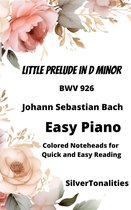 Little Prelude in D Minor BWV 926 Easy Piano Sheet Music with Colored Notation