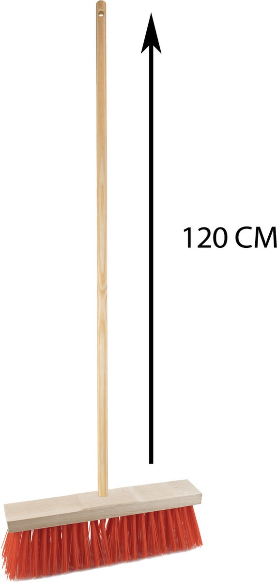 Sorex Bezem buiten - 32 cm - rood - steel 120 cm - harde bezem - straatbezem van Sorex — afbeelding 4