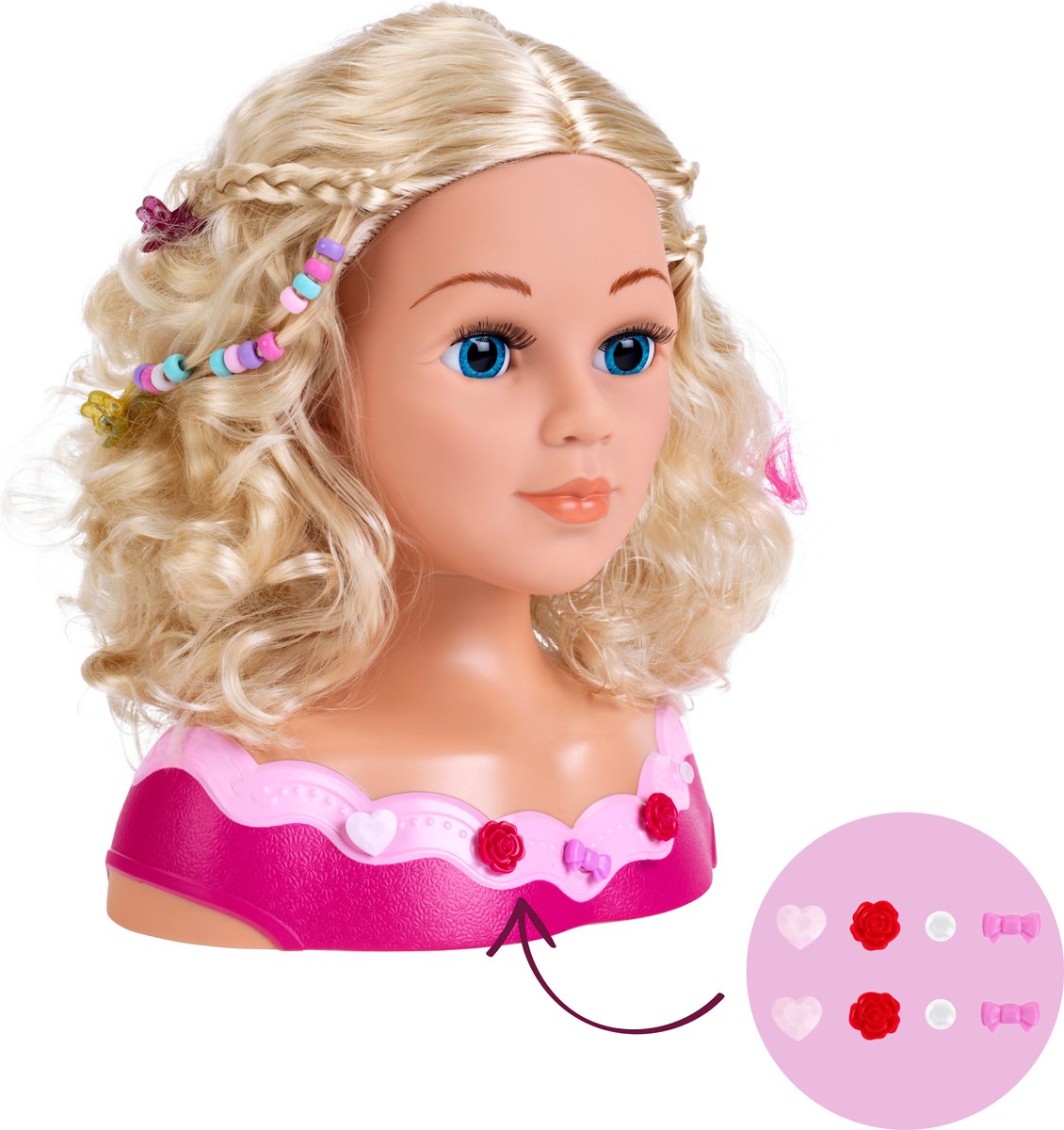 Klein toys - Princess Coralie Kaphoofd met make-up - 27 cm — cadeau in Spellen & Speelgoed - foto 6