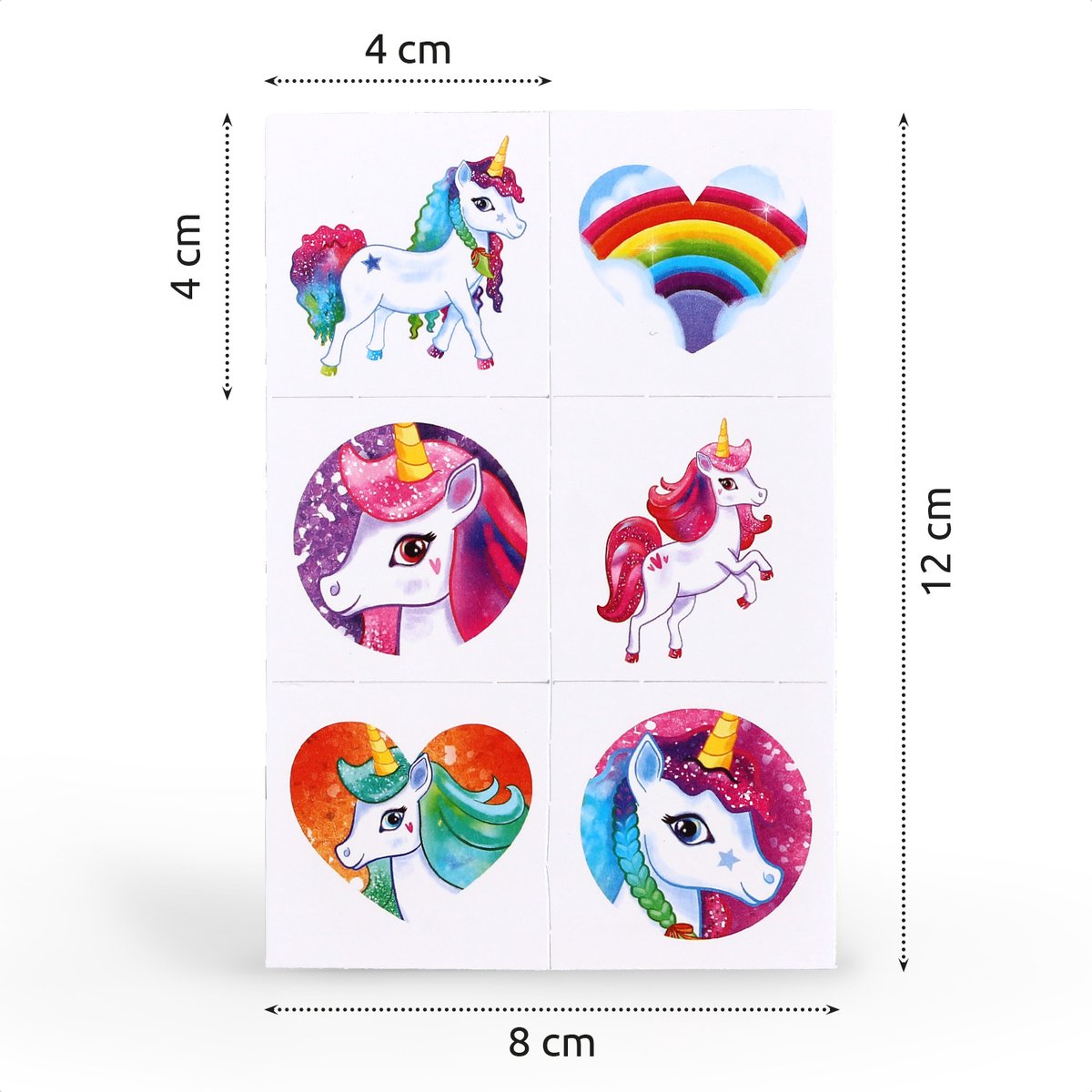 Isa's Friends® - Tattoo's kinderen 36 stuks - Uitdeelcadeau Unicorn - Traktatie - Tijdelijke Tattoo - Plak tattoo's — afbeelding 6