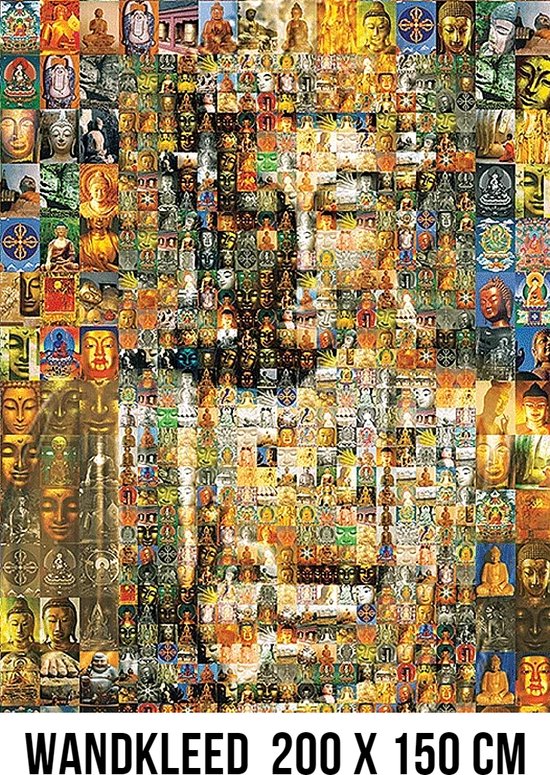 Allernieuwste® NFT Bouddha Bouddha Mille Images Tapisserie Groot Tapisserie XL Décoration murale Tapisserie Murale - Bouddha - Couleur - 200 x 150 cm