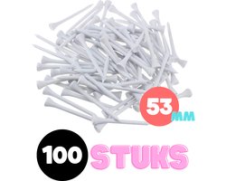 Golf tees hout - 100 stuks - 53mm - Wit - Golf accesoires - Golfset - Golftees - Golftee - Golfaccesoires