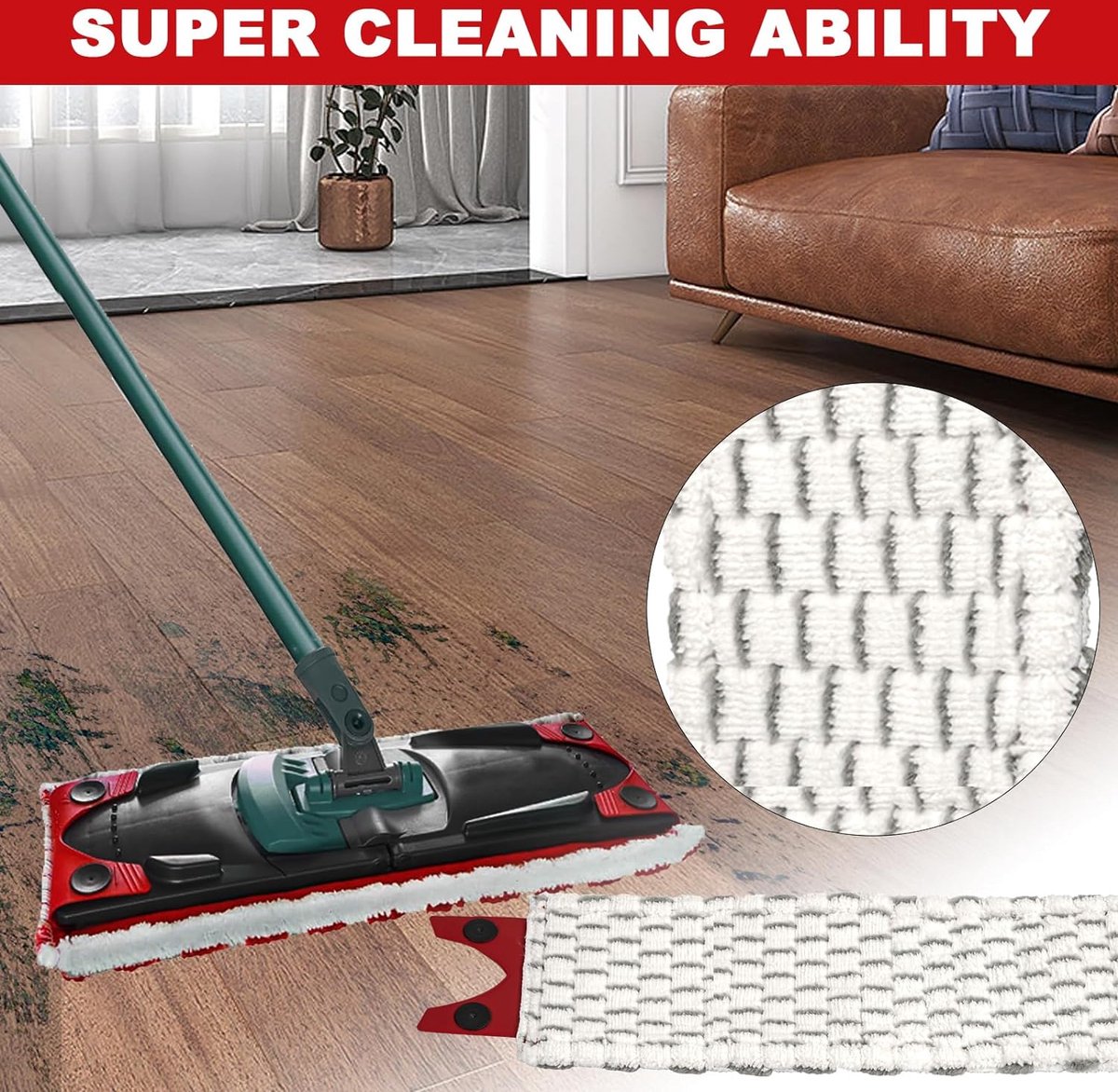 Goedkoopste Vervangende hoes voor Vileda Ultramax/UltraMax Plus/Easy Wring UltraMax, microvezel wisserovertrek, 3 stuks, voor vlekken, verwijderen van vloeren, grijs