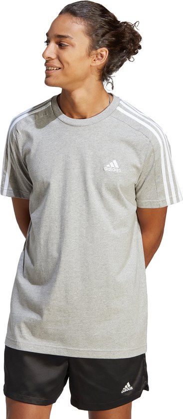 adidas Sportswear Essentials Single Jersey 3-Stripes T-shirt - Heren - Grijs- 4XL