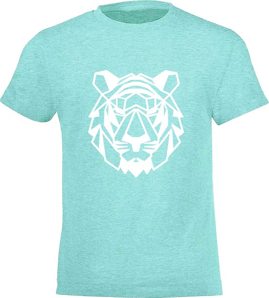 Be Friends T-Shirt - Tijger - Kinderen - Mint groen - Maat 1-2 jaar