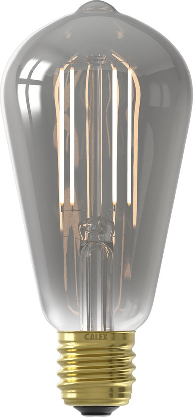 Calex Slimme Lamp - Wifi LED Filament Verlichting - E27 - Rustiek Smart Bulb Titanium - Dimbaar - Warm Wit licht - 7W - Set van 3 Stuks
