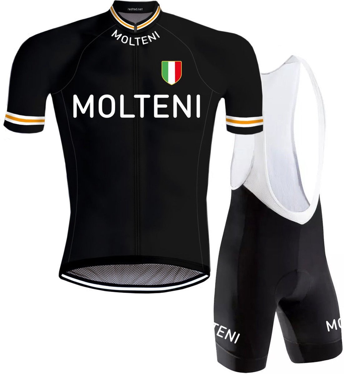 Retro Wielertenue Molteni Zwart - REDTED - L