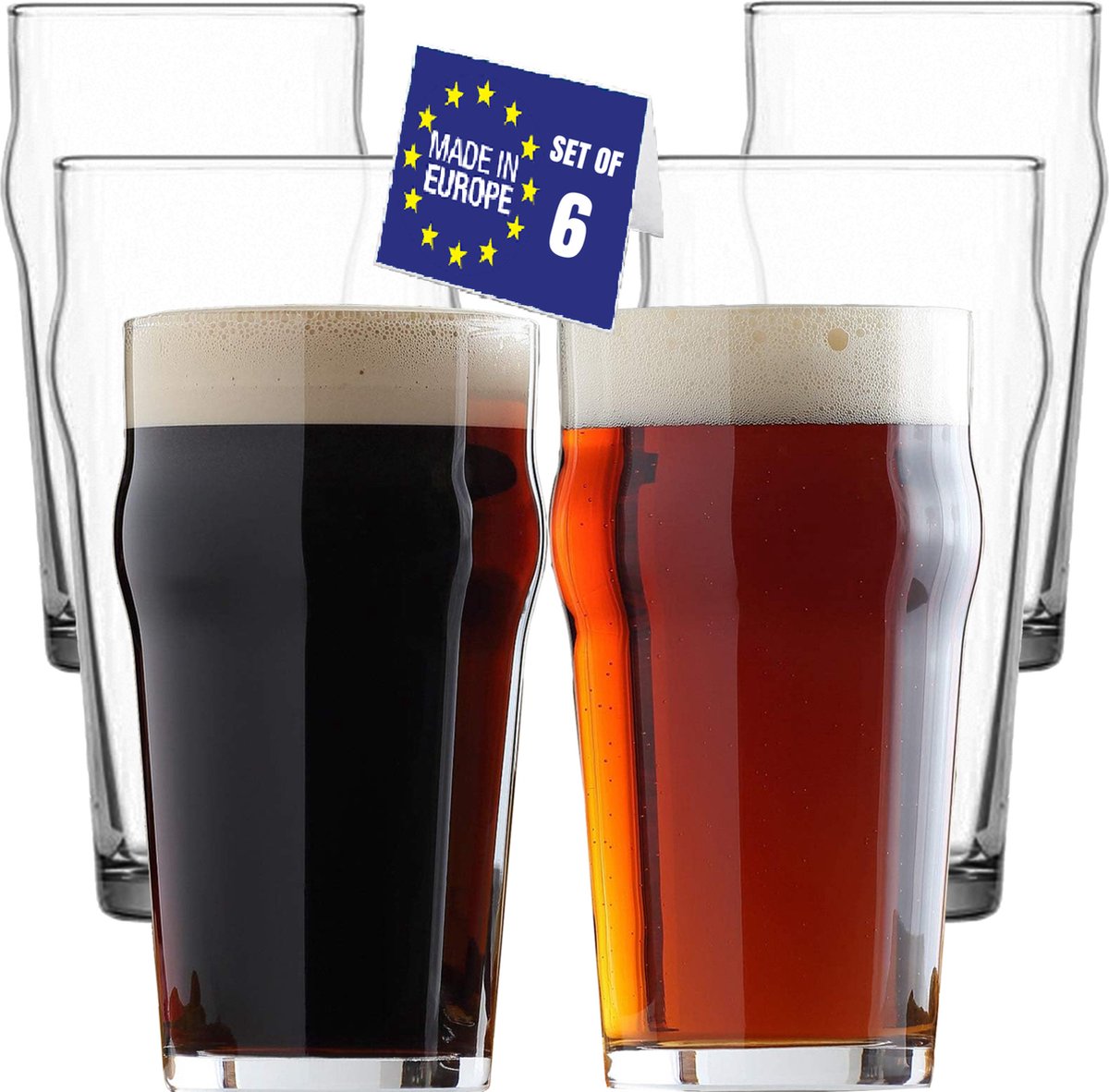 LAV Bierglas , Barglas, Drinkglazen - 570 ml - Set 12 stuks - 12-delige bierglazenset, cocktailglas, waterglas, sapglas 57cl