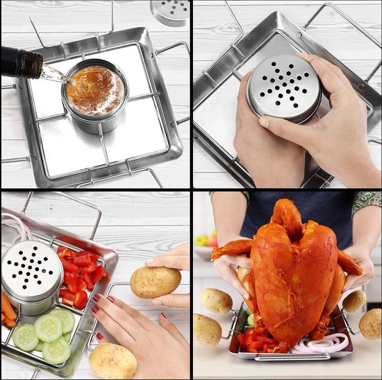 Support À Rôtir Pour Canette De Bière-Support En Acier Inoxydable Grille De Barbecue Pour Grill Four Ou Fumoir Passe Au Lave Vaisselle Inclus 4 Piques A Legumes Barbecue Electrique Support À Rôtir Pour Canette De Bière-Support En Acier Inoxydable Grille De Barbecue Pour Grill Four Ou Fumoir Passe Au Lave Vaisselle Inclus 4 Piques A Legumes Barbecue Electrique