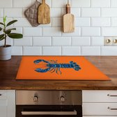 Inductiebeschermer blue lobster | 58.3 x 51.3 cm | Keukendecoratie | Bescherm mat | Inductie afdekplaat