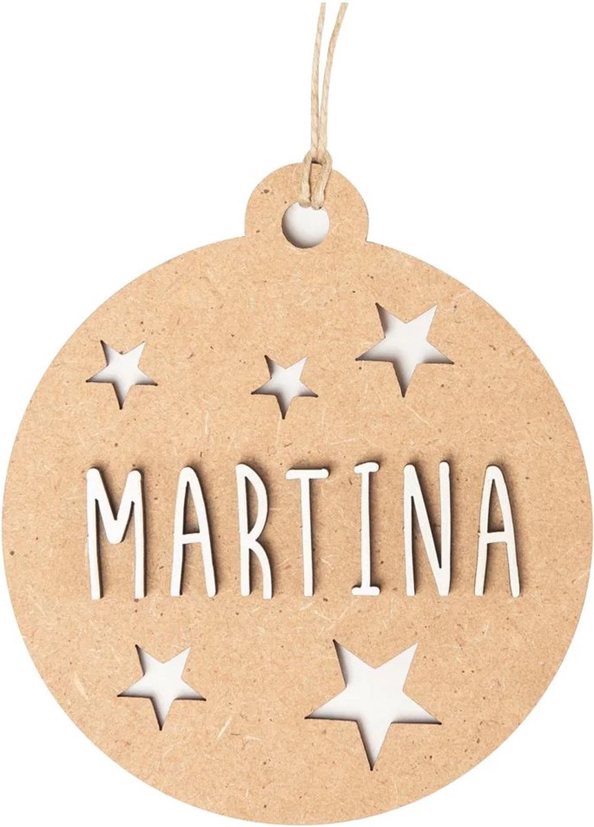Vintiun Kerstbal Bruin - personaliseerbaar