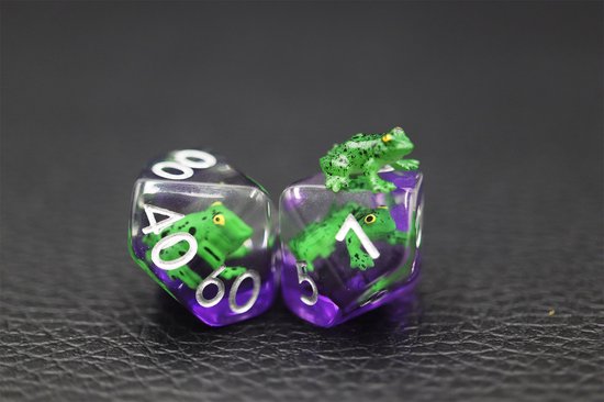 Grenouille - Set de dés en résine