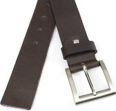 JV Belts Jeansriem bruin - heren en dames riem - 4 cm breed - Bruin - Echt Leer - Taille: 100cm - Totale lengte riem: 115cm