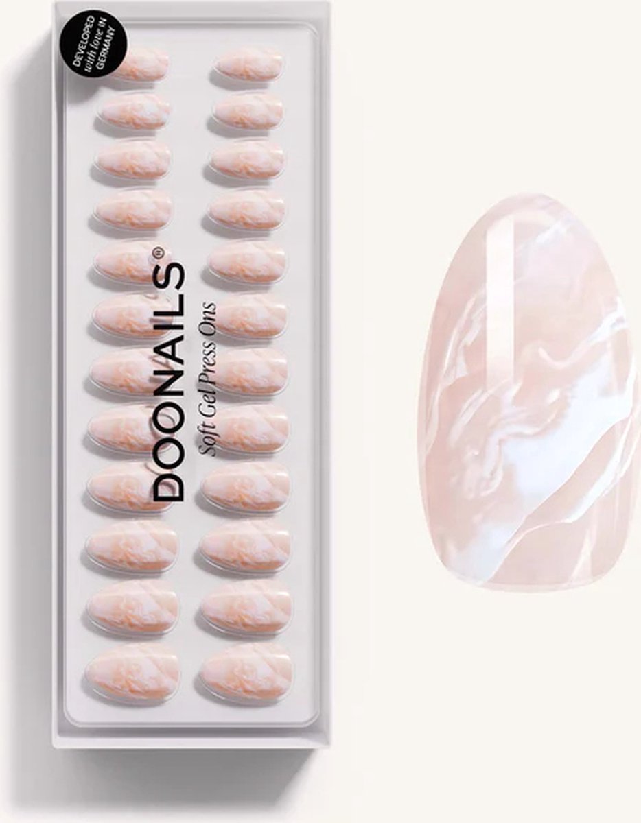 Goedkoopste Doonails - Soft Gel Press Ons - Nude Marble Short