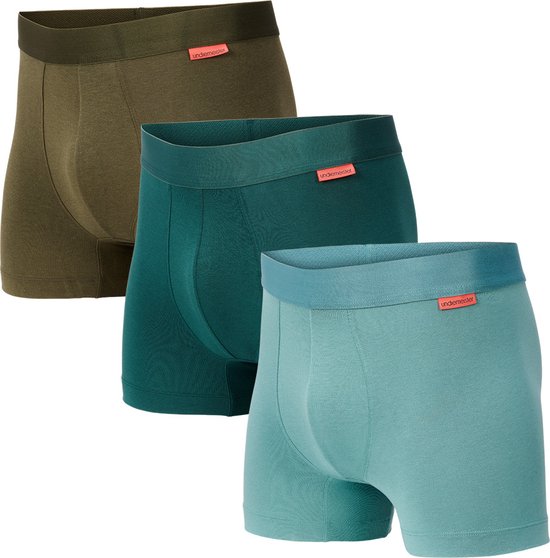 Undiemeister® Boxer Shorts 3-pack Green Shades - Sous-vêtements Premium pour hommes - Doux et soyeux - Finition Luxe - Ajustement parfait