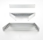 Wandwasdroger van hoogwaardig aluminium waslijn voor wandmontage binnen en buiten - Inklapbaar en ruimtebesparend - Wit 100 cm
