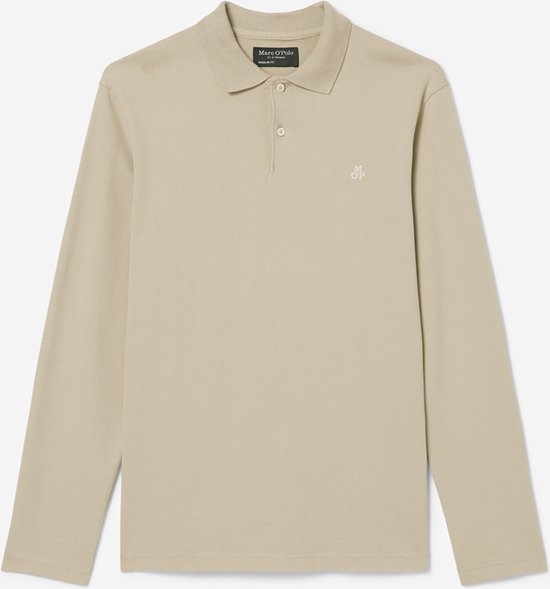 Marc O'Polo - Poloshirt Lange Mouwen Beige - Modern-fit - Heren Poloshirt
