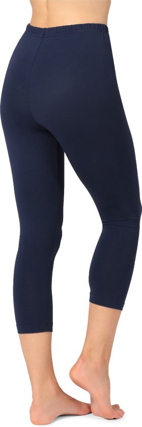 Bellivalini BLV-BLV50-184-LE Dames Capri Leggings - Sport - Vrijetijdsbroek - 3/4 Lengte - Katoen - Sporbroek - Yogabroek - Marineblauw - L
