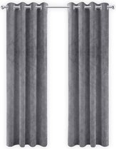 LW collection - gordijnen - verduisterend - grijs velvet - kant en klaar - fluweel - 290x270cm