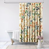 Rideau de douche, 180 x 200 cm, rideau de douche, rideau de douche, beige, antifongique, rideau de bain, rideau de brousse, motif, bohème, rideau de douche avec fleurs