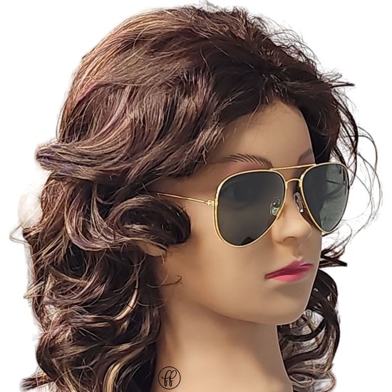 Fako Sunglasses® - Piloten Zonnebril - Pilotenbril - Piloot Zonnebril - Heren Zonnebril - Dames Zonnebril - Goud - Donkergroen van Fako Sunglasses® — afbeelding 5