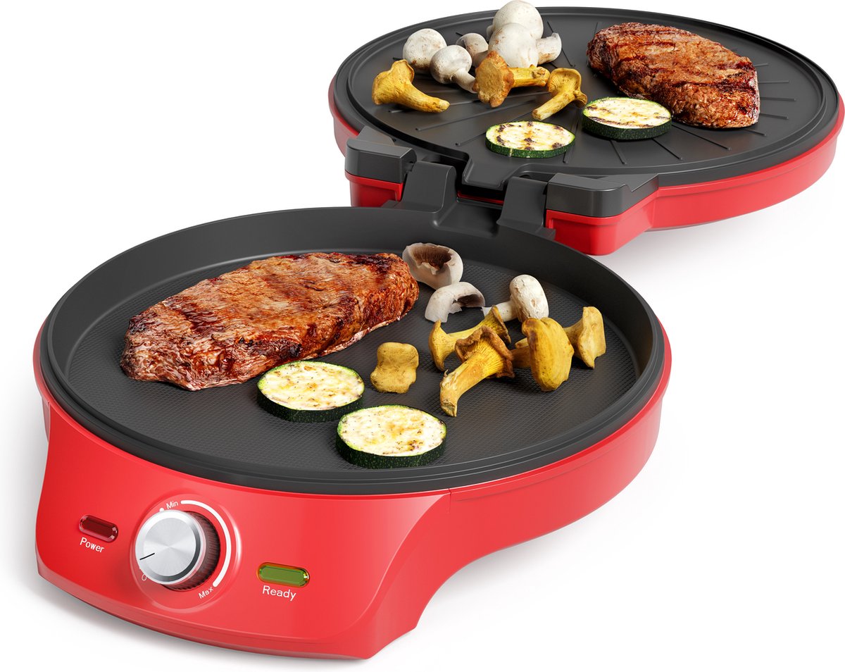 Princess Pizza maker 115007 - Pizzaoven - Regelbare thermostaat tot 220C - Rood - Ø30cm - ook te gebruiken als tafelgrill - voor verse en diepvriespizza's – foto 6