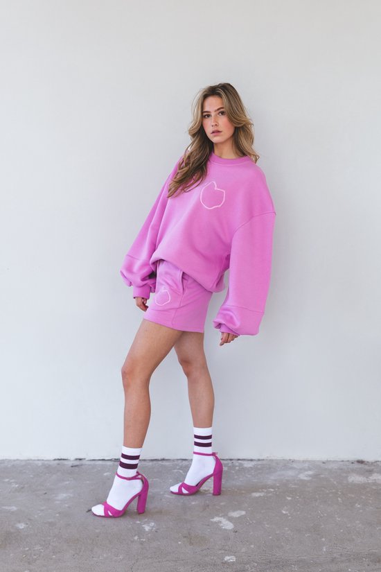 ZeBBz - sweater - roze - ballon - ballonmouw - oversized - one size