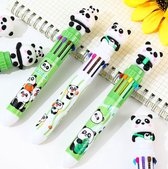 4 stuks 10-kleuren balpennen panda