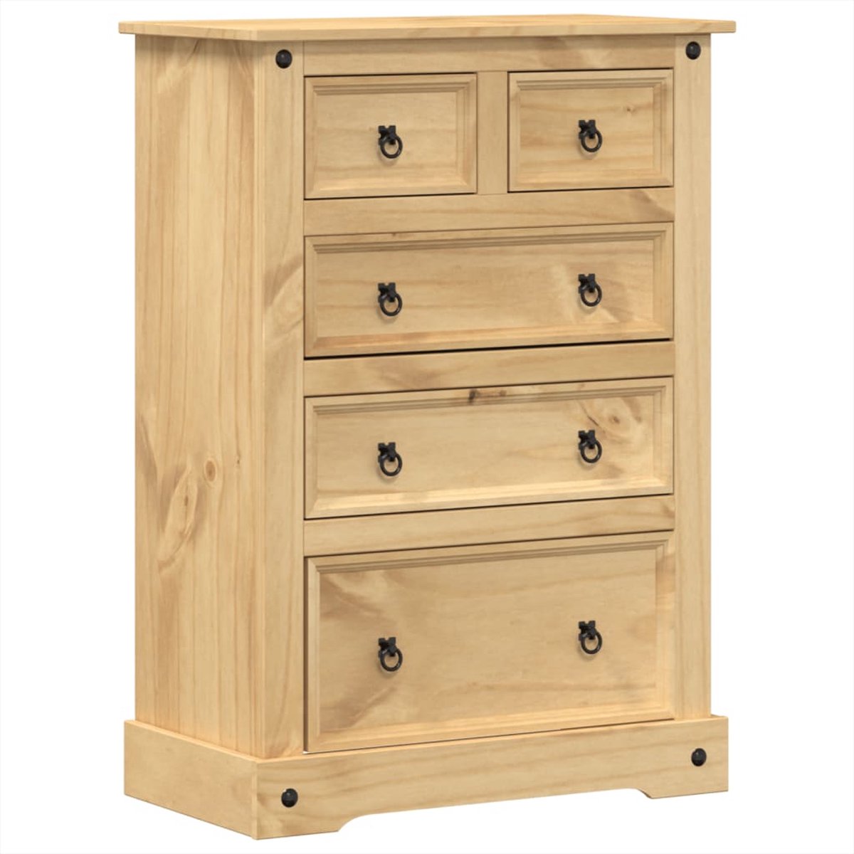 vidaXL - Ladekast - Corona - 80x43x114 - cm - massief - grenenhout