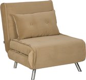 LBB Canapé-lit - Dépliant - Canapé-lit - Lit d'appoint - Canapé-lit - Fauteuil couchage - Lit pliant - 1 personne - Très confortable - Marron