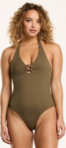 Shiwi Swimsuit CARY HALTER STRUCTURE - forest green cyprus - 38
