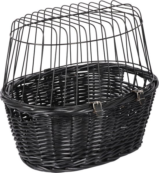 Trixie Wilgen Fietsmand Voorop Zwart Met Kussen En Kap - 50X41X35 CM van Trixie — afbeelding 4