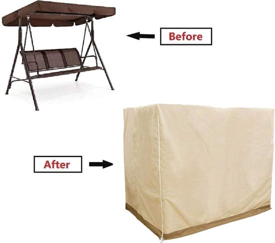 PATIO PLUS Housse pour balancelle, 3 places, 220 x 125 x 170 cm, grande, avec fermetures éclair