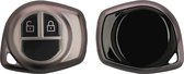 kwmobile autosleutel hoesje geschikt voor Suzuki 2-knops autosleutel Keyless Go - autosleutel behuizing in mat zwart / zwart