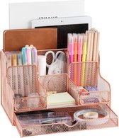 Multifunctional Desk Organizers with Drawer for Home Office School - Rose Gold Desk Organizer