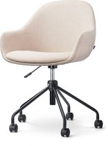 Nolon Nout-Mae Bureaustoel Beige - Stof - Verstelbaar - Wieltjes - Zwart Onderstel - Design - Comfortabel