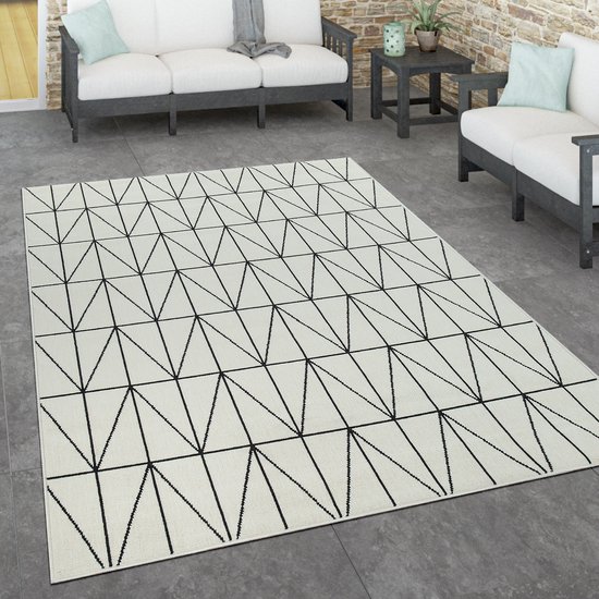 Paco Home Binnen- en buitenvloerkleed, terras en balkon, weerbestendig Scandinavische stijl 200x290 cm