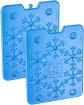 Cepewa Plat groot koelelement - 2x - blauw - kunststof - 800 ml - 25 x 32 cm - Koelblokken/koelelementen voor koeltas/koelbox